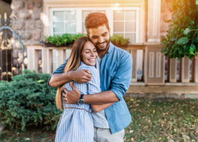 emotional couple selling dream home buying new dream home